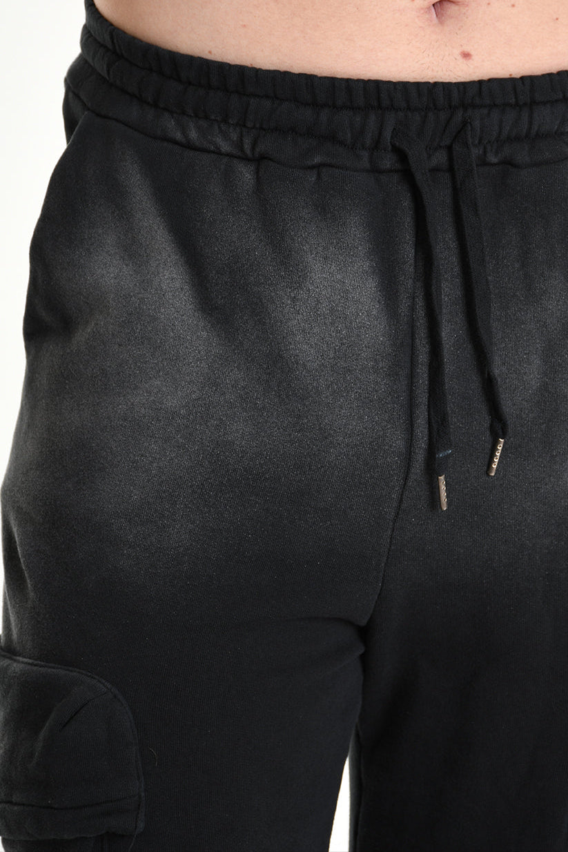 4V W5225 TROUSER Cargo Corrosive Treatment Fleece UNISEX Black LA HAINE INSIDE US