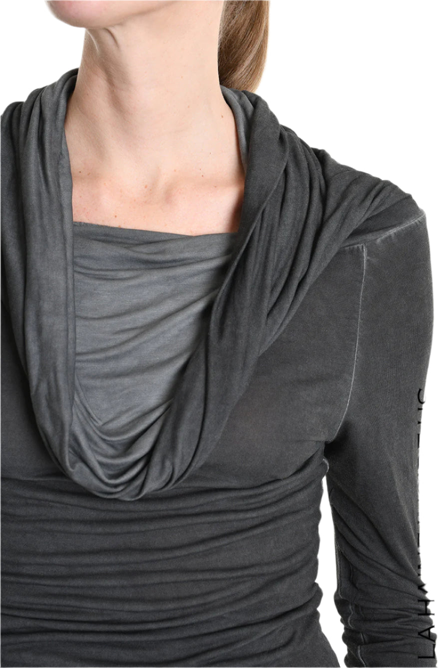 4V W5229 T-SHIRT Regular Dyed Cold Lyocell Jersey Black LA HAINE INSIDE US