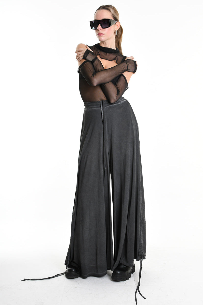 4V W5230 TROUSER Wide Fit Lyocell Jersey Dyed Cold Black WOMAN LA HAINE INSIDE US