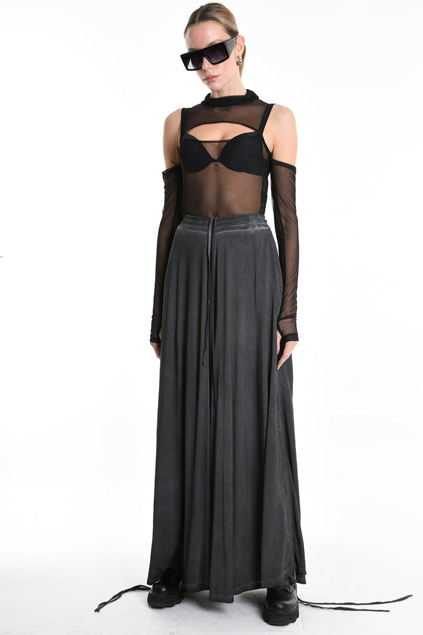 4V W5230 TROUSER Wide Fit Lyocell Jersey Dyed Cold Black WOMAN LA HAINE INSIDE US