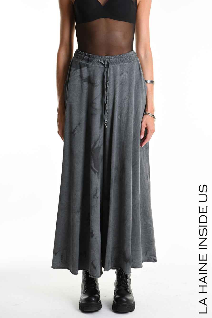 4V W5295 TROUSER Wide Sweatshirt Net & Dyed Cold Treatment Black