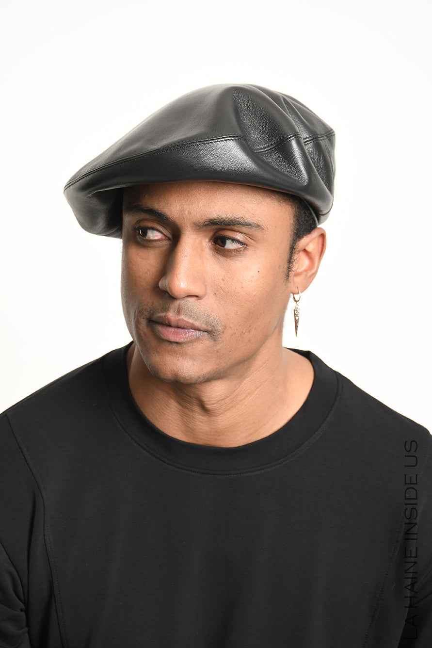 4Y W5513 HAT Nappa Leather Lined UNISEX U Black