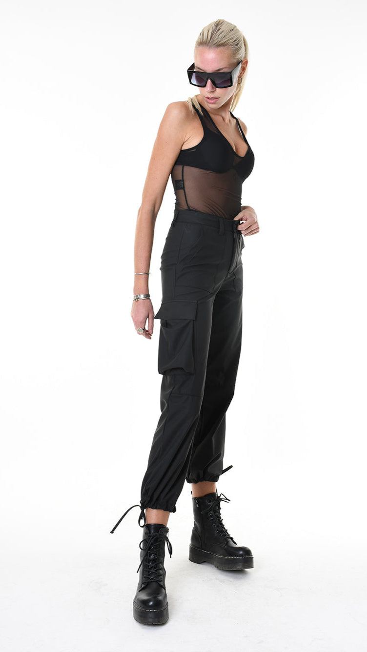 A34Z LW68825 TROUSER Rubberized Technical Fabric Stretch Black