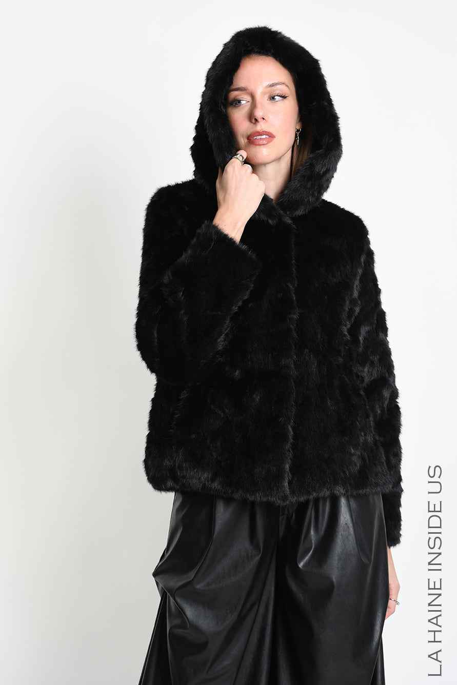 4- W5402 SPORT JACKET Regular Faux Fur Devore Lined Black