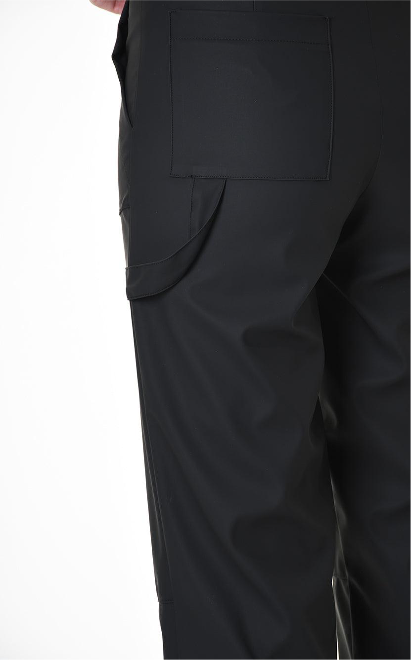 A34Z LW68825 TROUSER Rubberized Technical Fabric Stretch Black