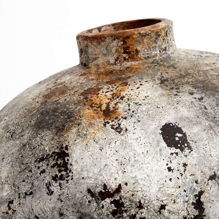 Jar Echo 80 - Rust Grey Terracotta Handmade Vase Ø45xH80 cm MUUBS - TEPHRA