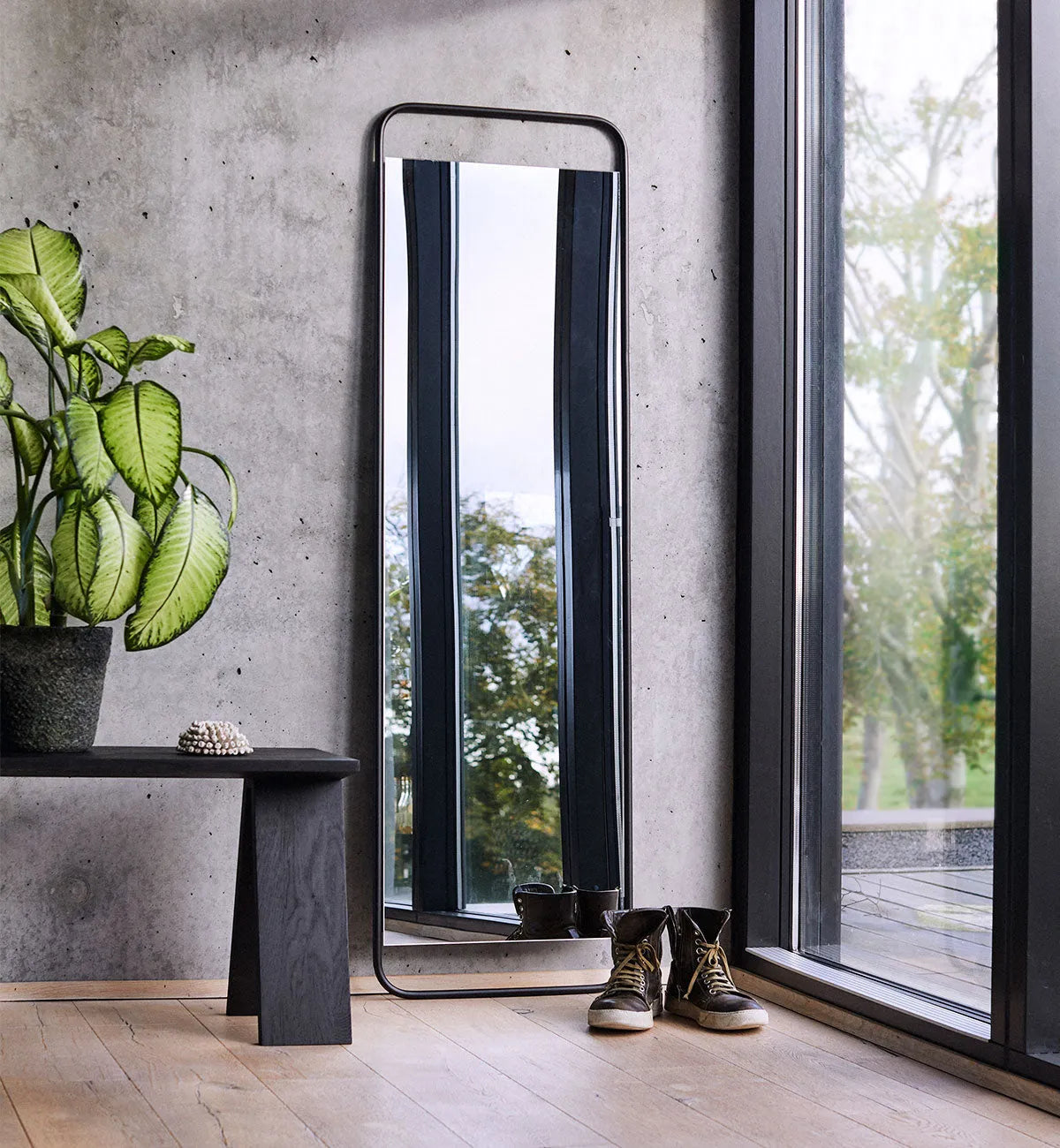 Wall mirror Copenhagen - Black Iron/Glass - W49,5xH166xD1,5 cm MUUBS