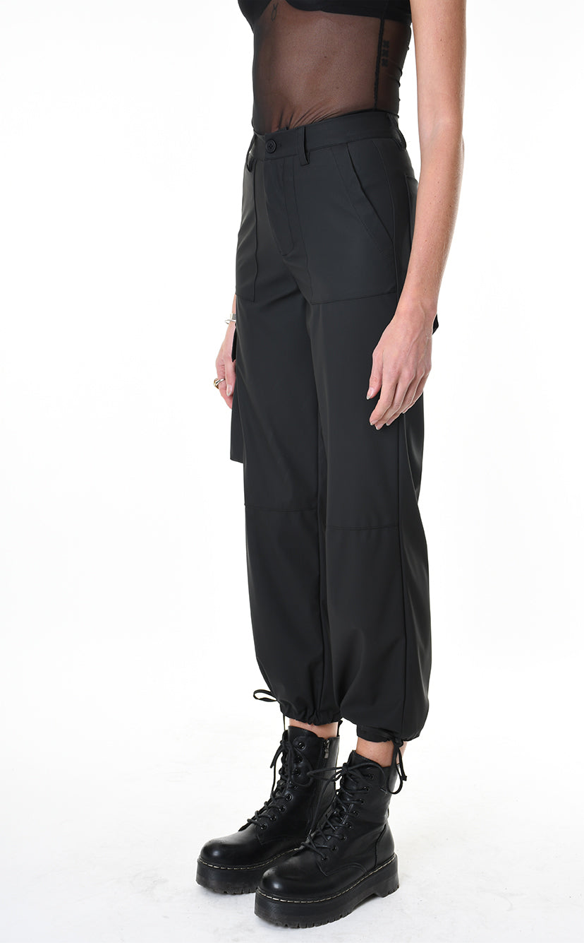 A34Z LW68825 TROUSER Rubberized Technical Fabric Stretch Black
