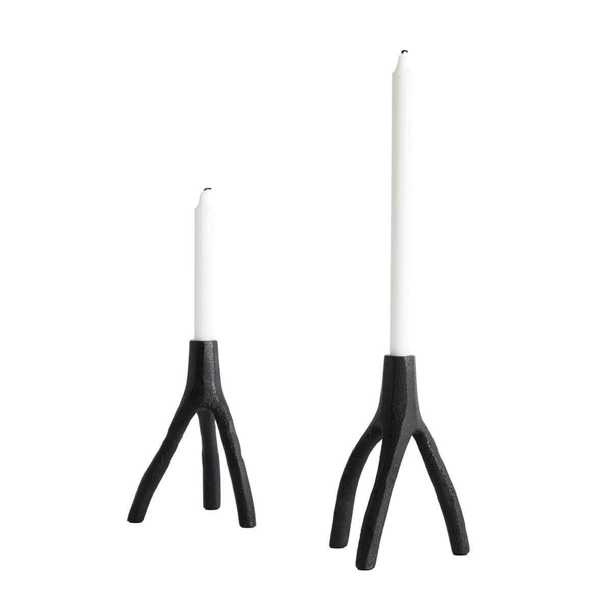 Candle holder Aion XL - Black Casted Iron - W15,4xL16xH22 cm MUUBS