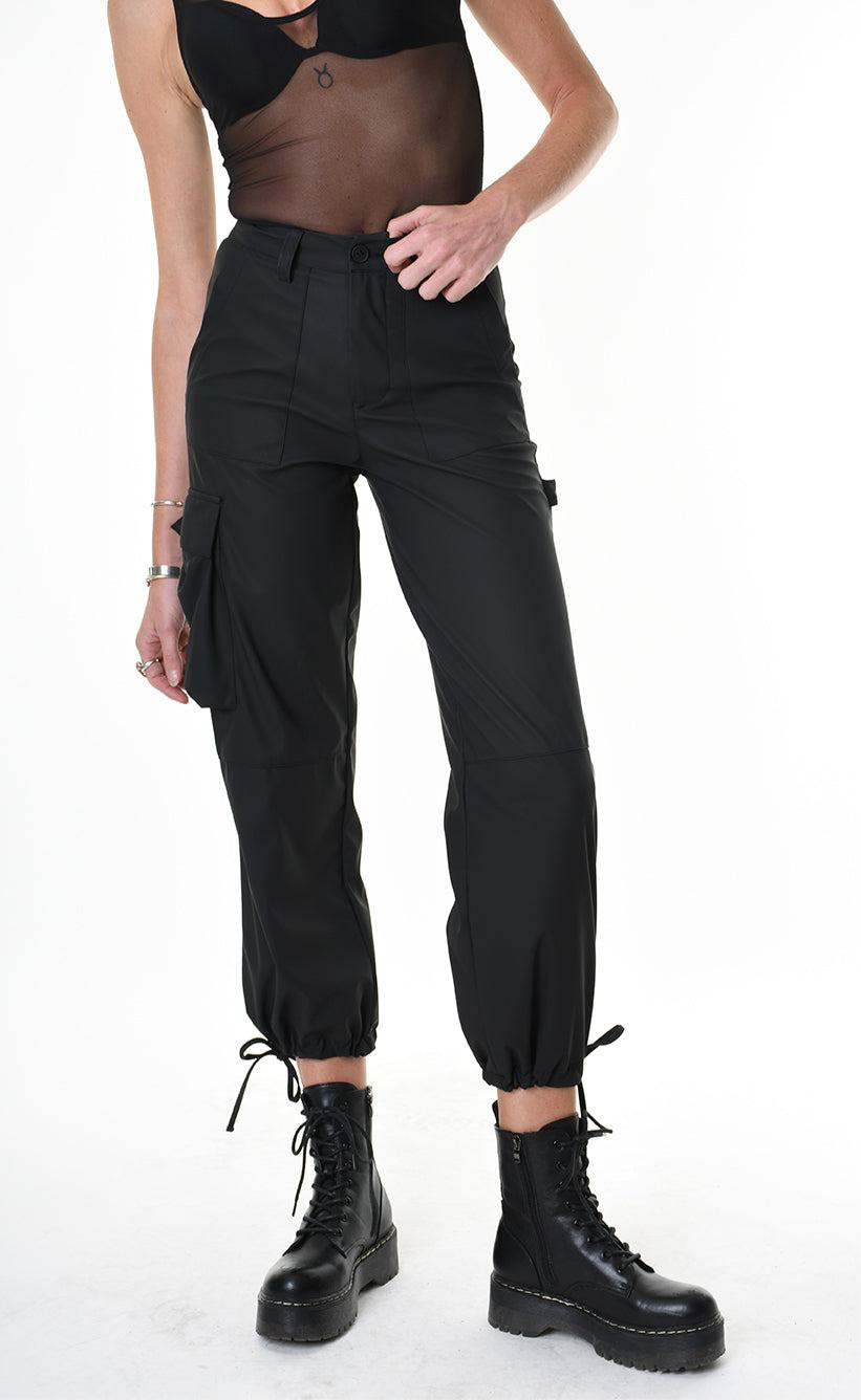 A34Z LW68825 TROUSER Rubberized Technical Fabric Stretch Black
