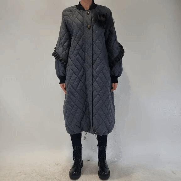 9B SM2625 Long Over Coat Grey