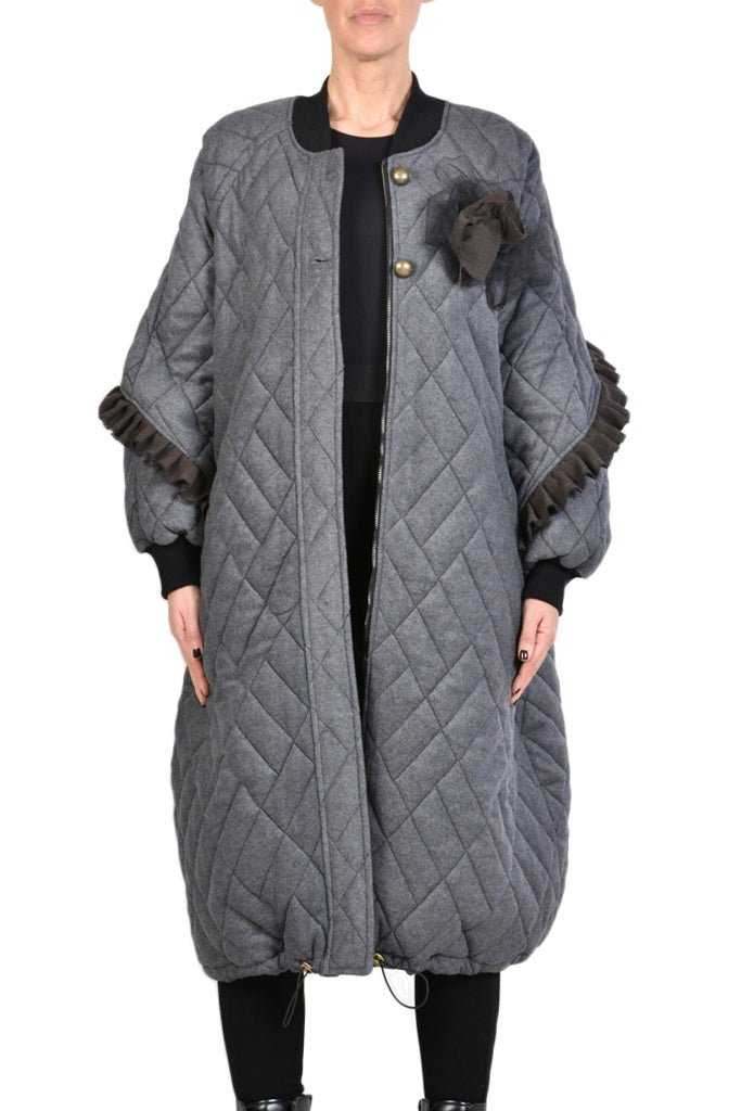 9B SM2625 Long Over Coat Grey