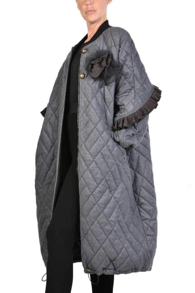 9B SM2625 Long Over Coat Grey