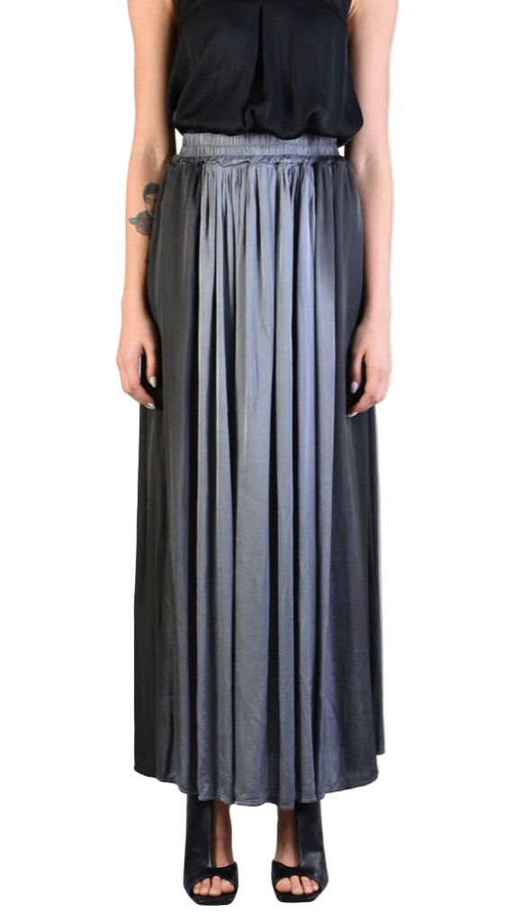 A39B SM20825 Long SKIRT in Gray Degrade Satin