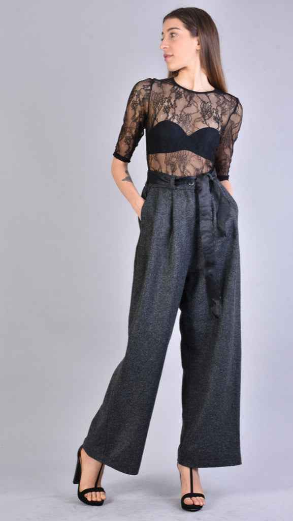 A39B SM2125 Low Crotch Trousers Grey