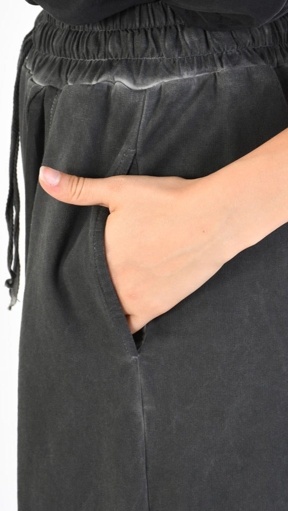 A39B SM27925 Gray Storm Cotton & Viscose Silk Sweatpants