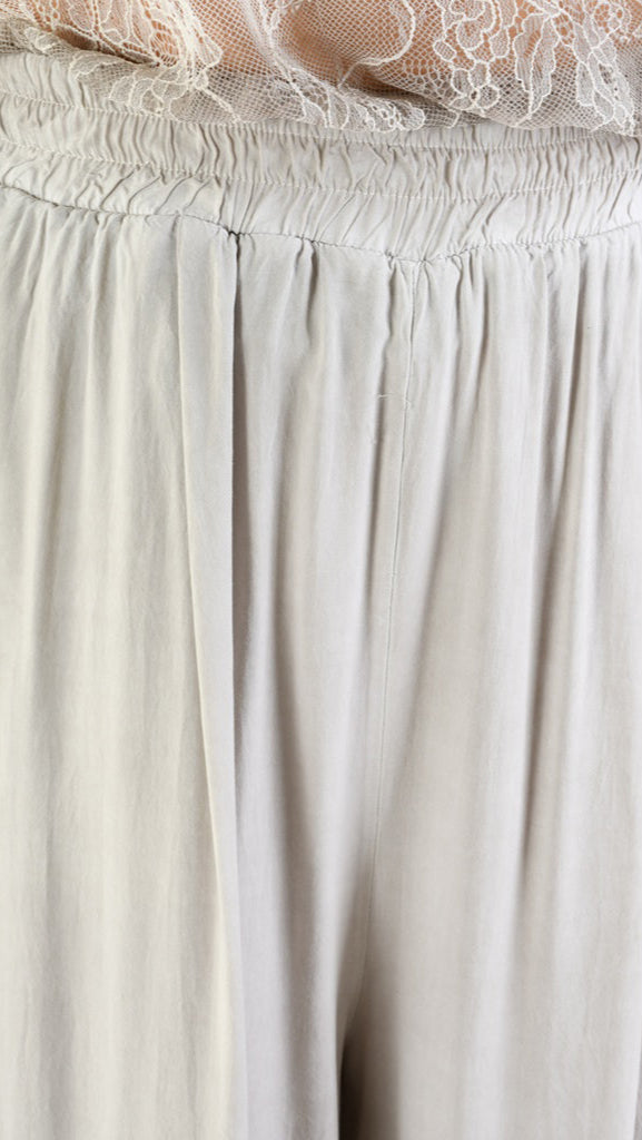 A39B SM33925 Palazzo PANTS in IVORY Marbled Dyed Viscose Tencel