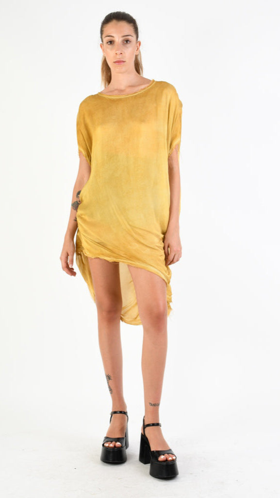 A39B SM35625 Over T-SHIRT in Cold Gold Dyed Silk Viscose