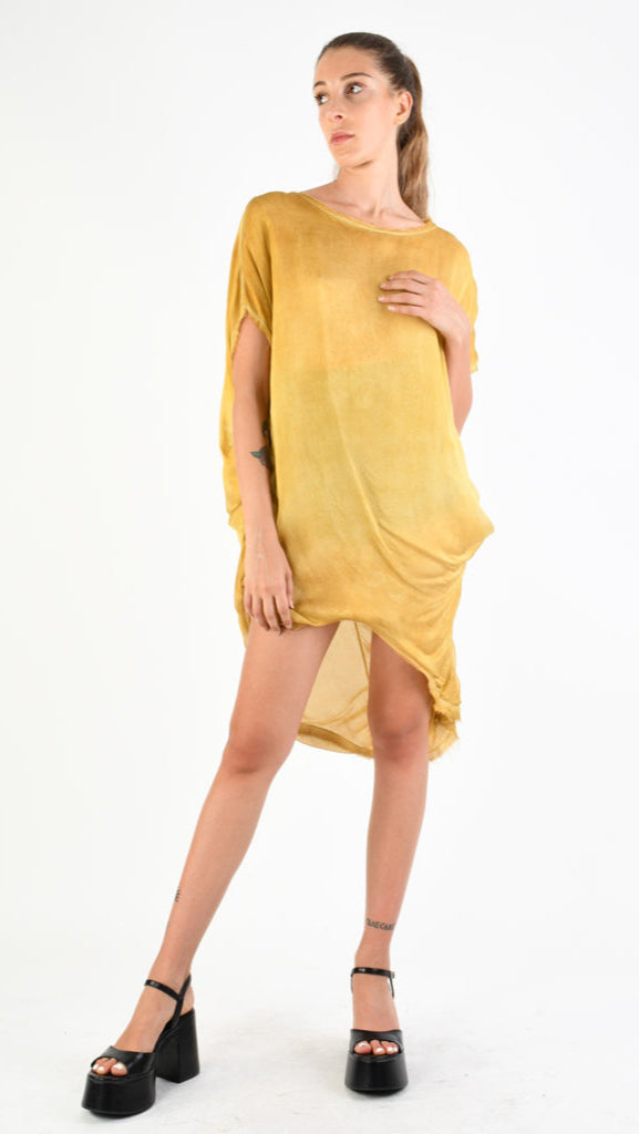A39B SM35625 Over T-SHIRT in Cold Gold Dyed Silk Viscose
