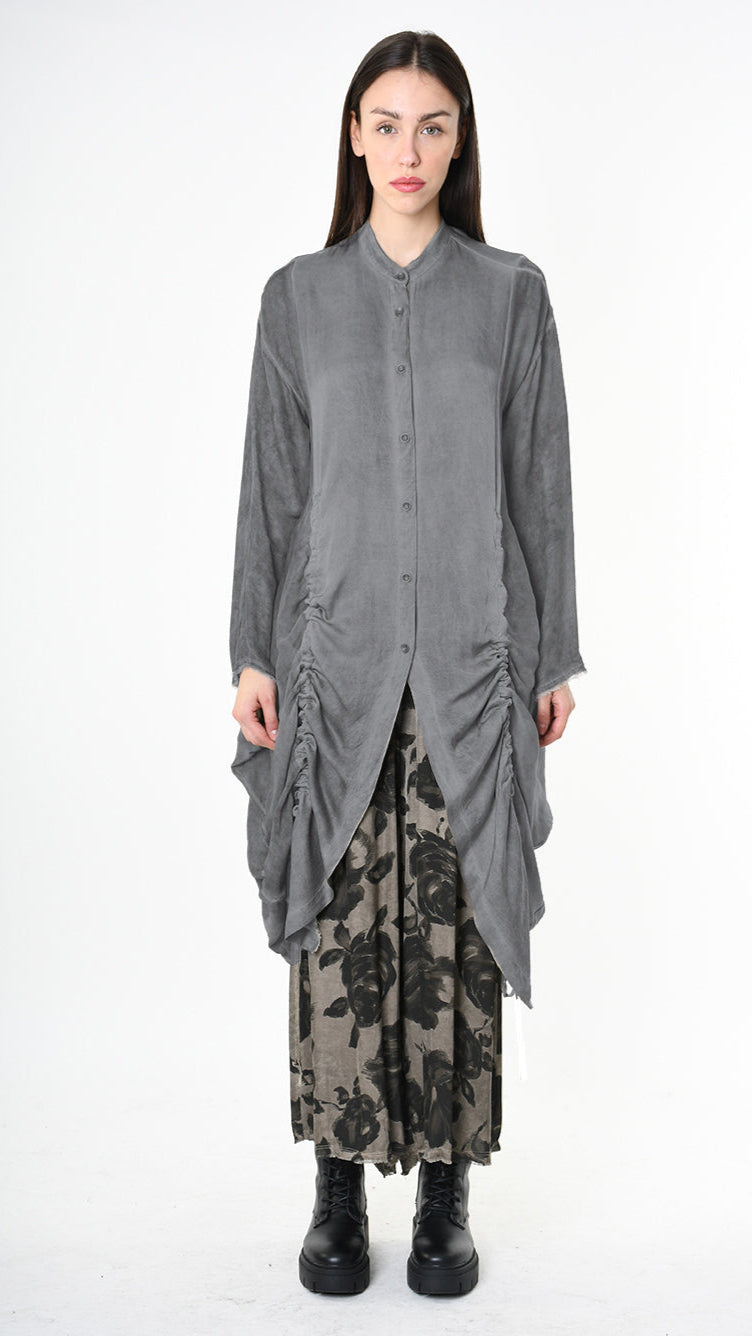 A39B SM42225 SHIRT Viscose Satin & Viscose Silk Green Tuscany - Grey