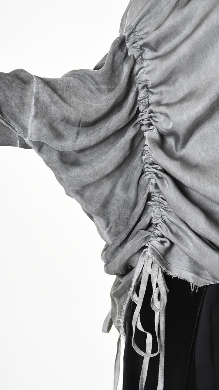 A39B SM42725 DRESS Satin Viscose & Silk Viscose Grey - Black - Olive