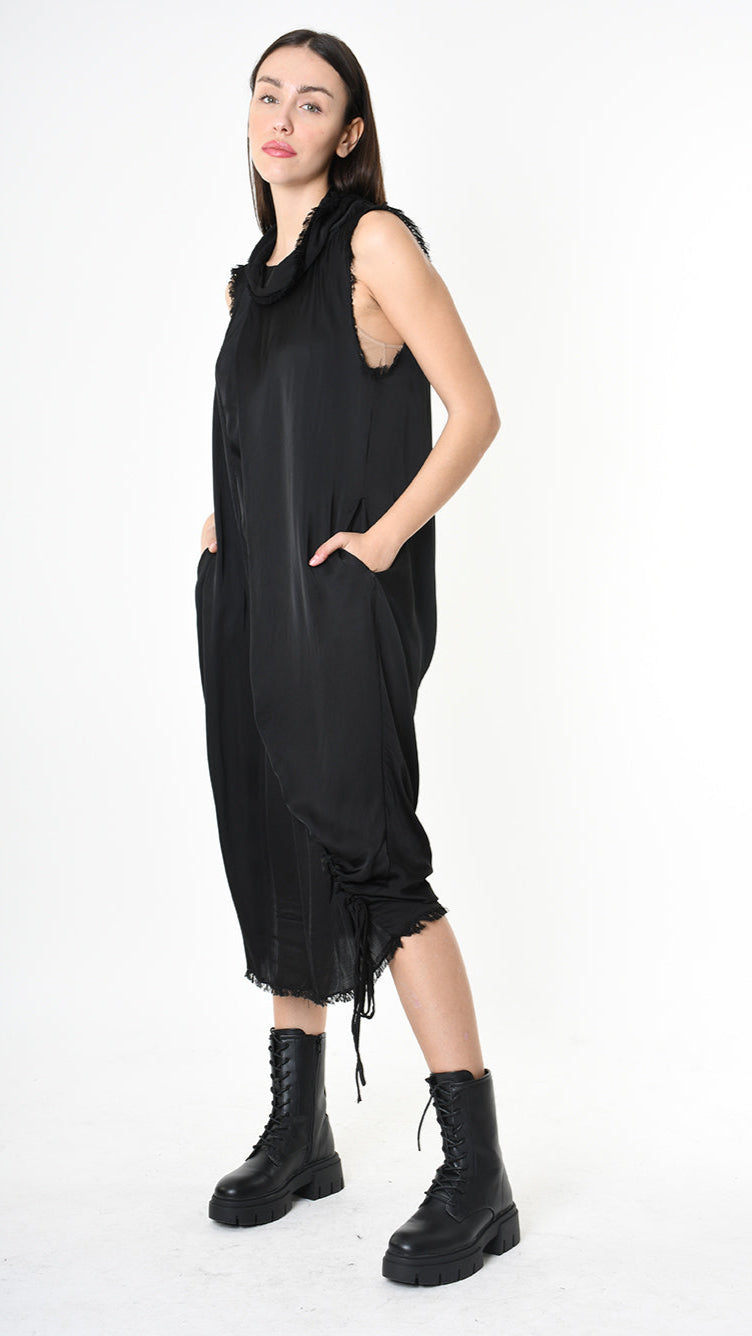 A39B SM45025 Dress Satin Viscose Grey - Black - Olive