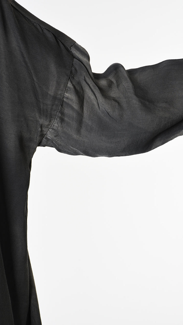 A39B SM45725 DRESS Satin Viscose Green Tuscany - Grey