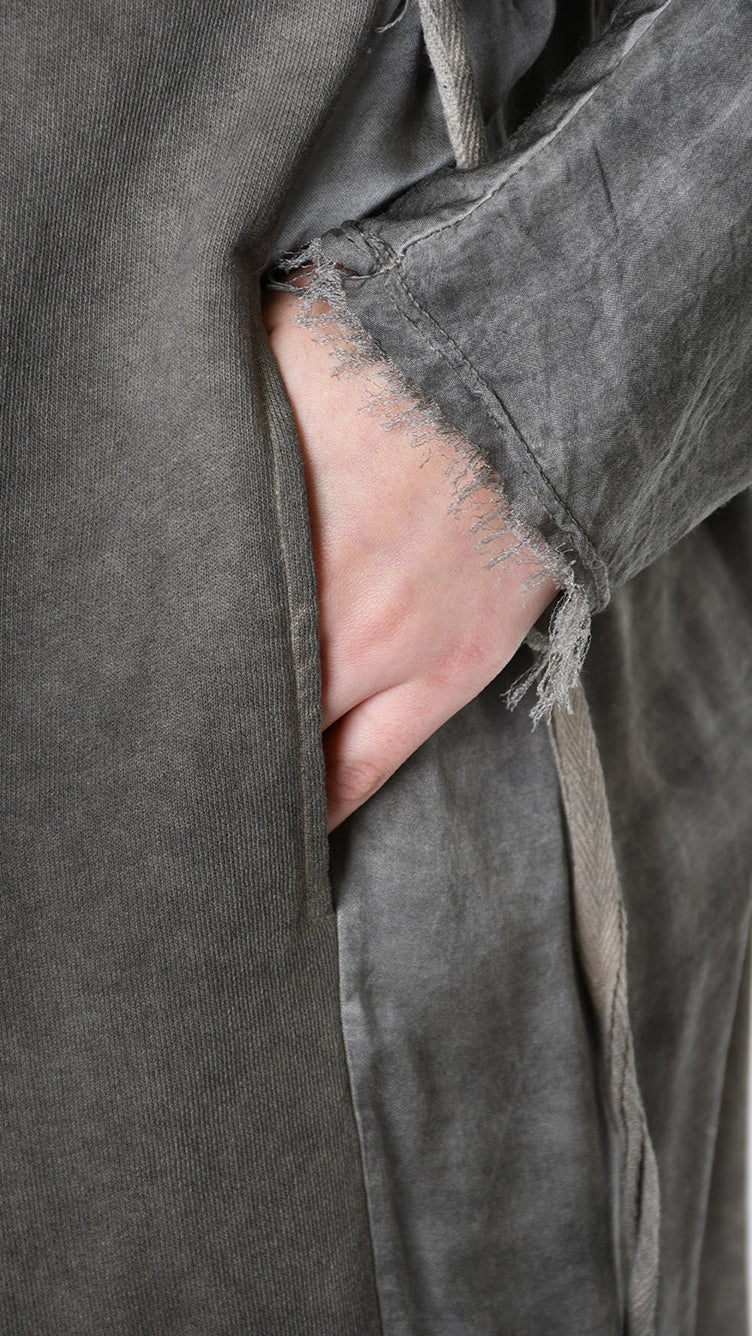 A39B SM461 CARDIGAN Over Cotton Fleece & Viscose Green Tuscany - Grey