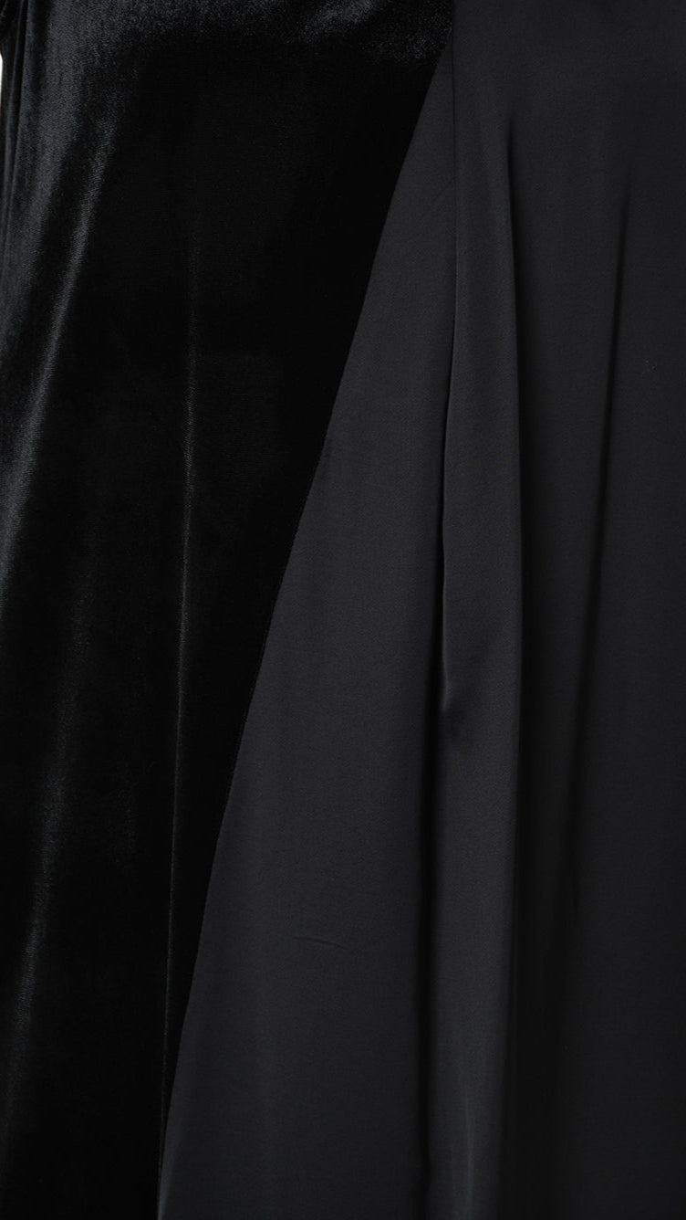 A39B SM46625 DRESS Chenille & Viscose Satin Black