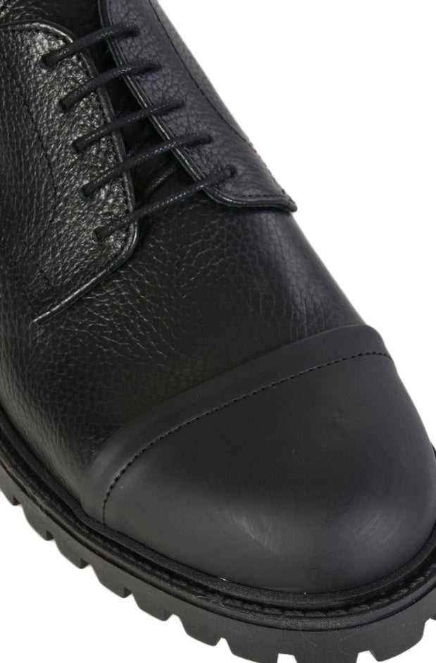 A013B22 Black Pelle Leather Shoes - Italian Crafted Men's Footwear