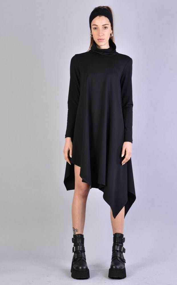A3 4B LW59523 BLACK Asymmetric Over Dress