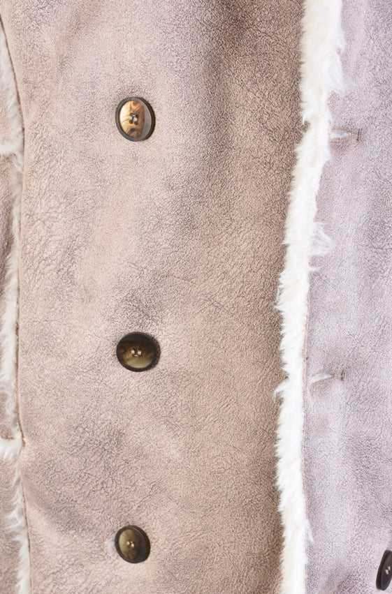 A32P TRECKXA23 SAND Faux Shearling Coat