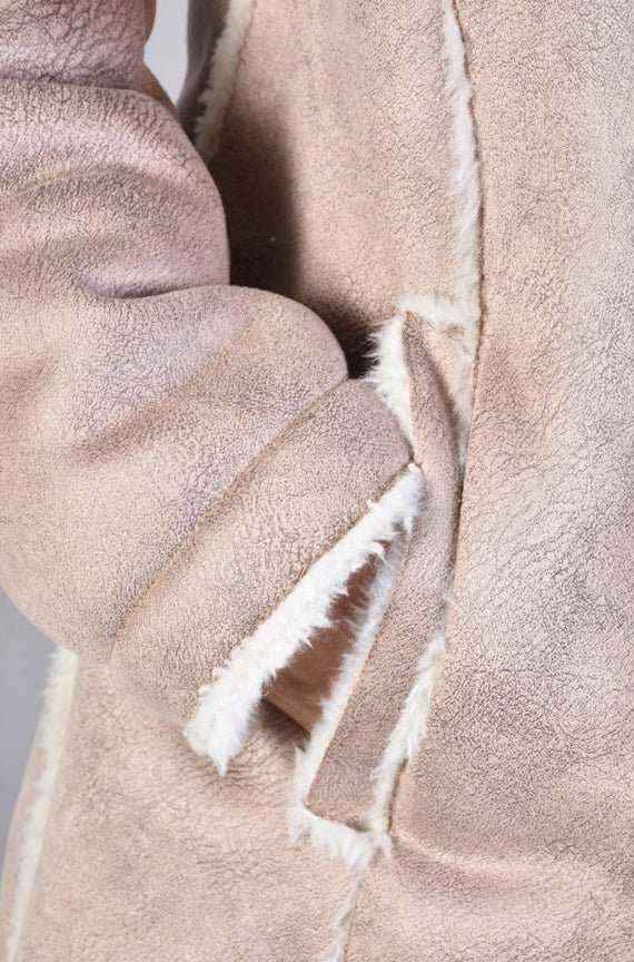 A32P TRECKXA23 Coat - Sand Faux Shearling Lined Warm Luxurious Contemporary Men's