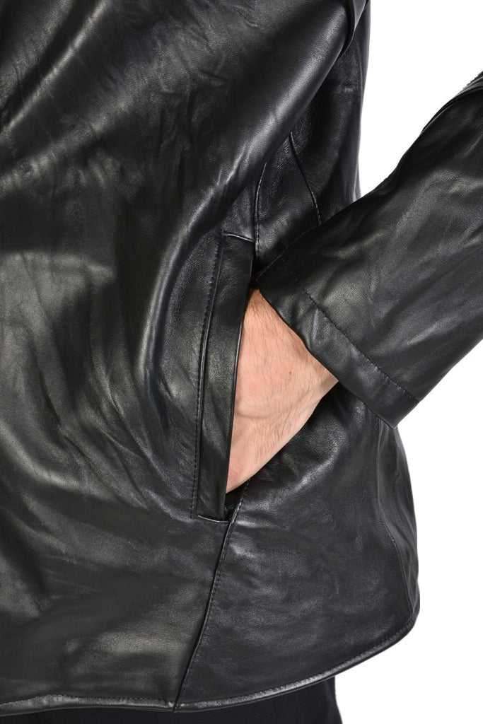 A33B FRECCIA23 BLACK leather sport jacket