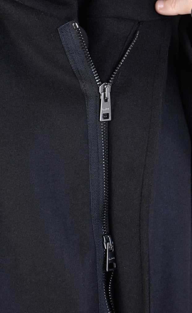 A33B LM066 BLACK Cloth Asymmetric Oversize Coat