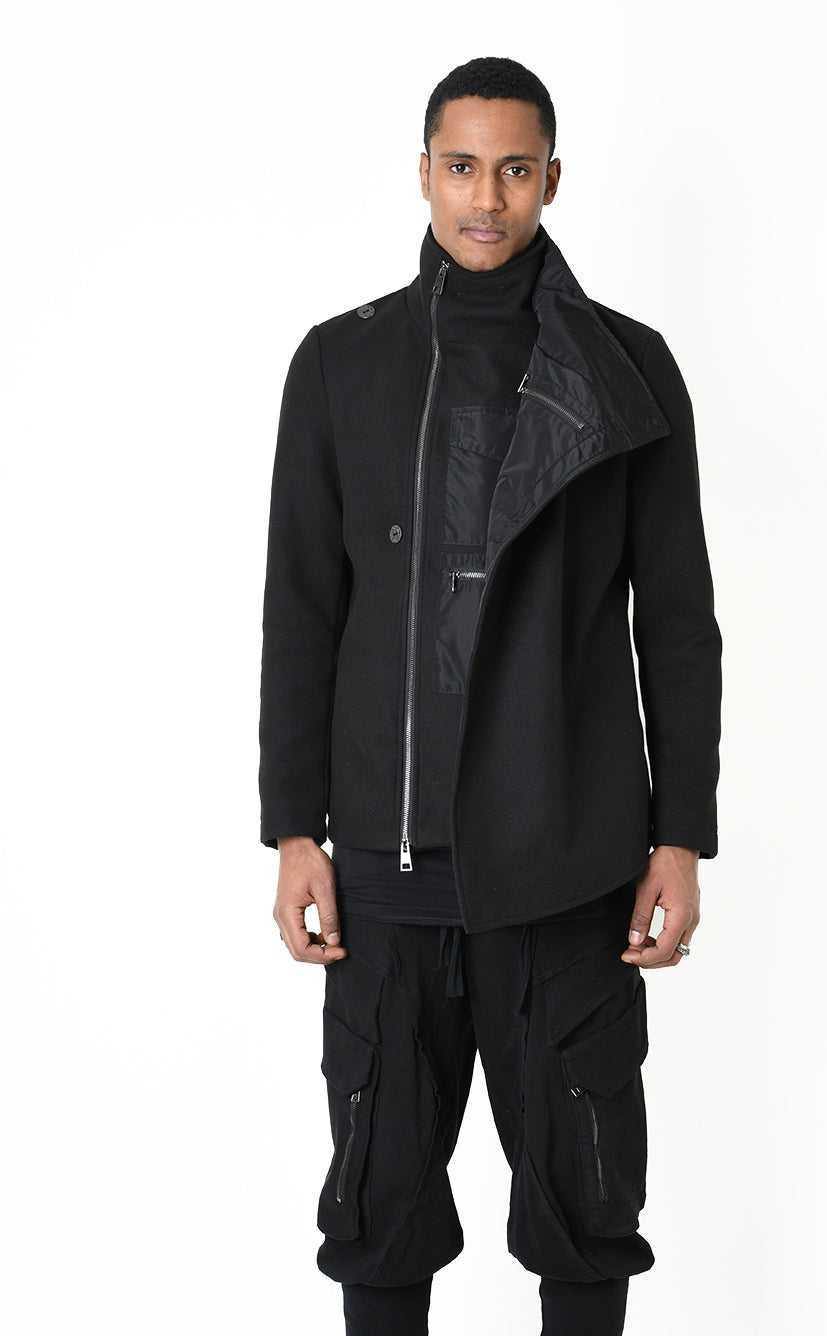 A33B LM18525 COAT Regular Cloth & Nylon Insert Black