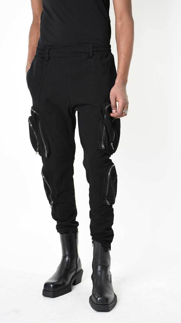 A33B LM19025 TROUSER Cotton Stretch Dyed Hot Black