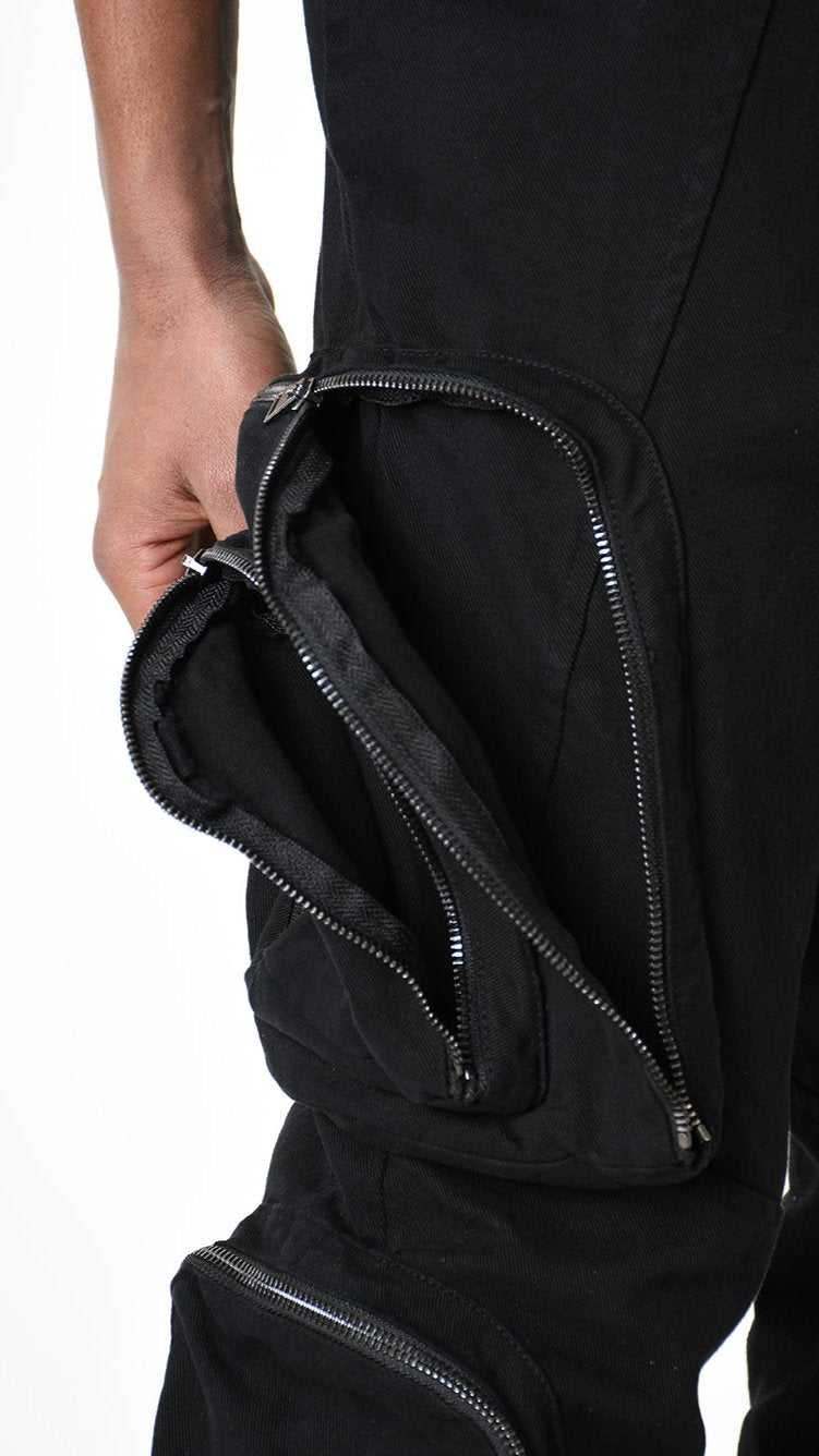 A33B LM19025 TROUSER Cotton Stretch Dyed Hot Black