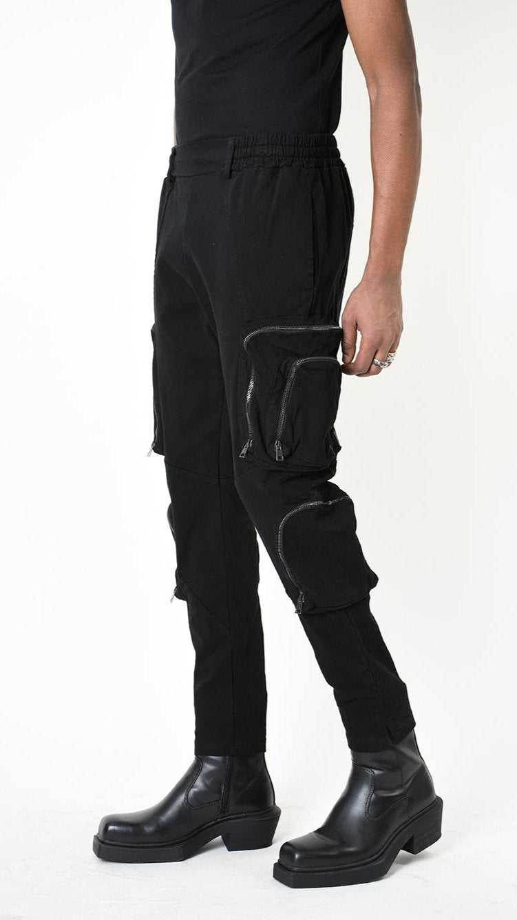 A33B LM19025 TROUSER Cotton Stretch Dyed Hot Black