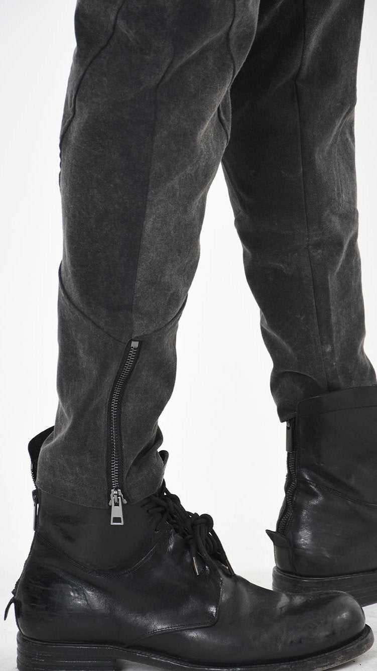 A33B LM27125 TROUSER Regular Marmorized Stretch Cotton Black