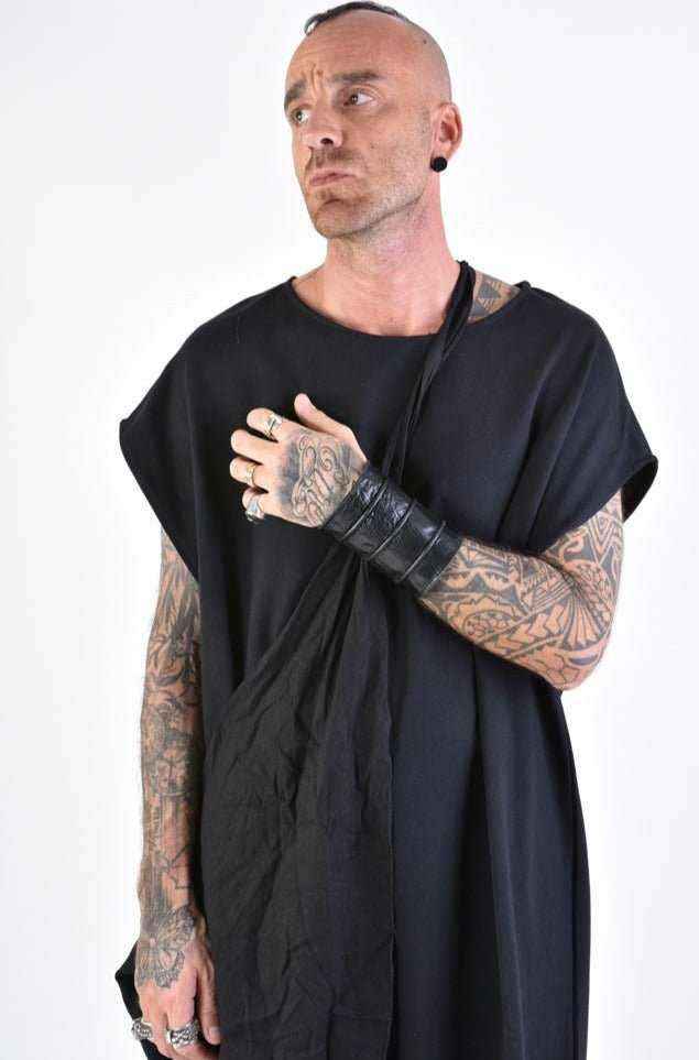 A33I LM17224 Black 100% Vera Pelle Leather Bracelet – Italian Unisex