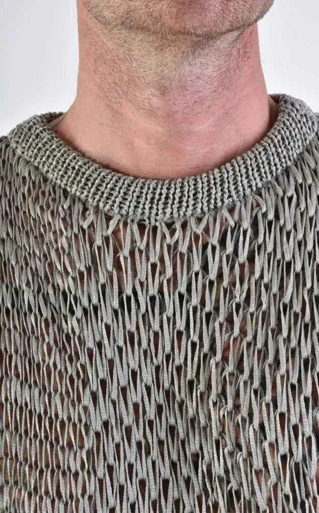 A33J LM15924 SLEEVELESS Regular Long Net Grey