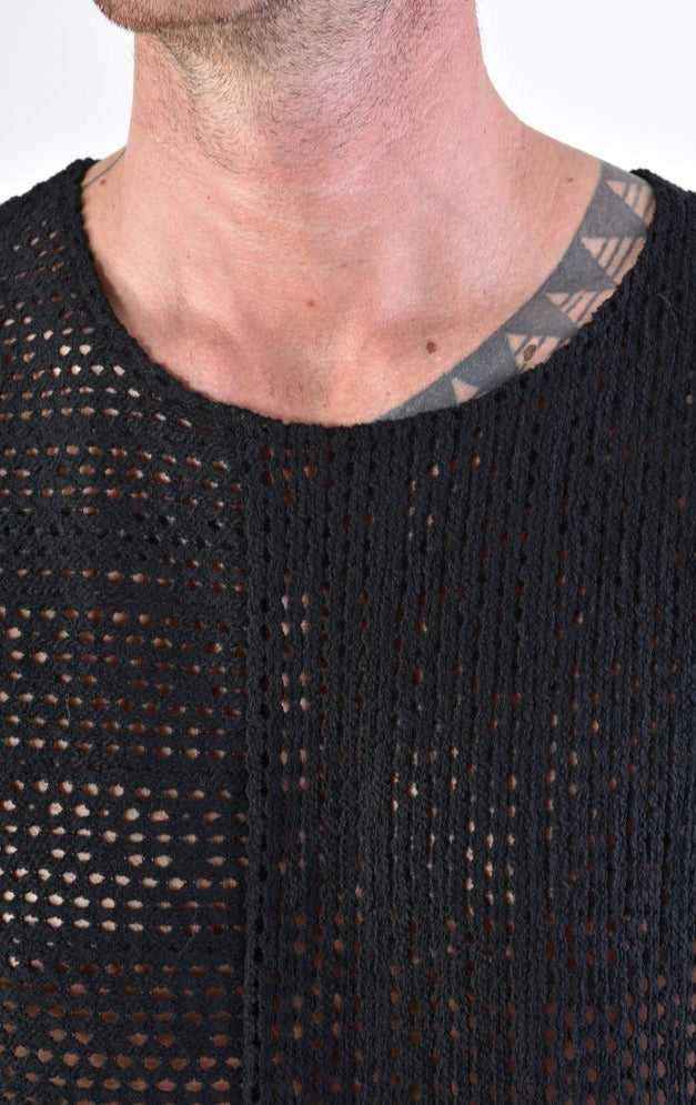 A33M LM10124 T-SHIRT Regular Cotton Net Black