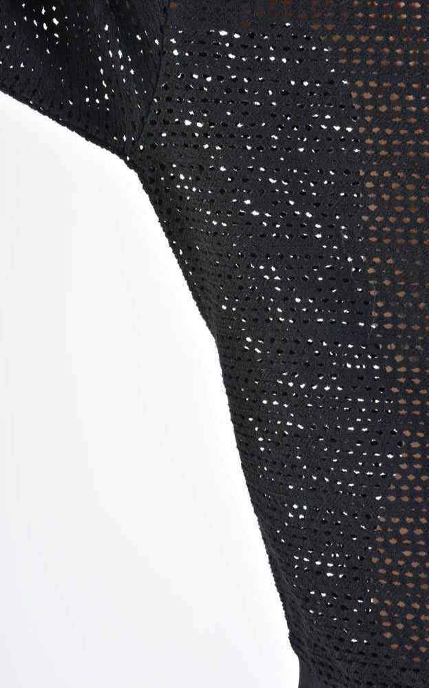 A33M LM10224U FLEECE Oversize Cotton Net UNISEX Black