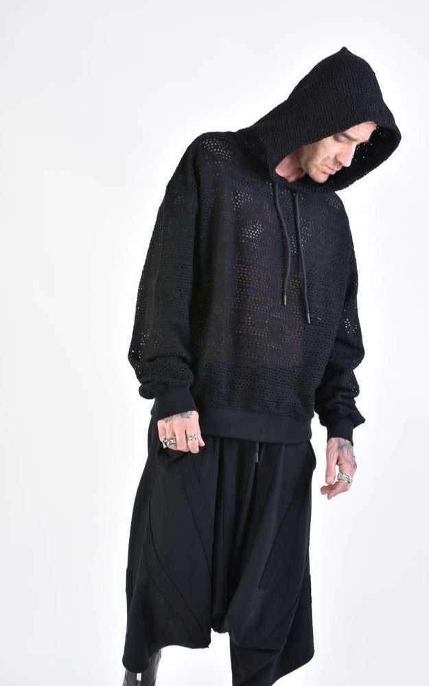 A33M LM10224U FLEECE Oversize Cotton Net UNISEX Black