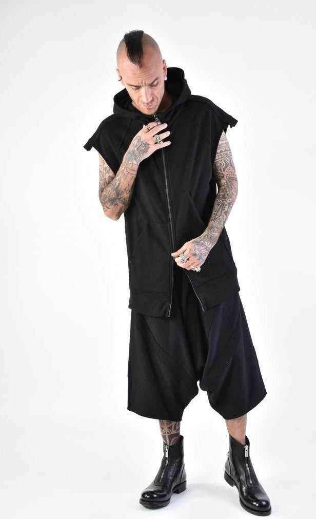 A33M LM12824 Vest - Black Sleeveless Regular Fleece Warm Layering Unisex