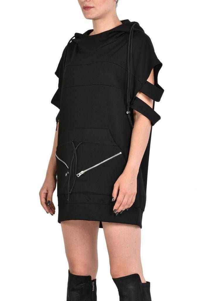 A33M POETI23 Black Over Sleeveless Dress – Italian Women's