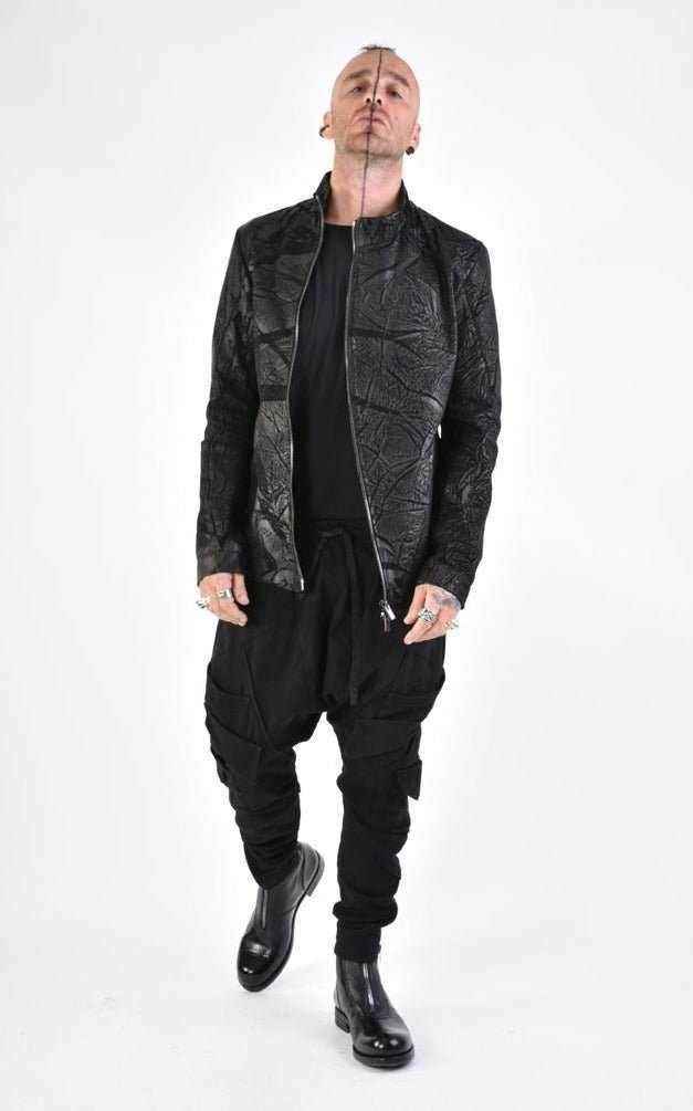A33O LM11124 Jacket - Black Vegetable Tanned Leather Sport Contemporary Italian Men's