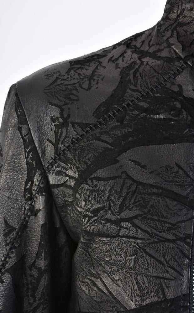 A33O LM11124 Jacket - Black Vegetable Tanned Leather Sport Contemporary Italian Men's