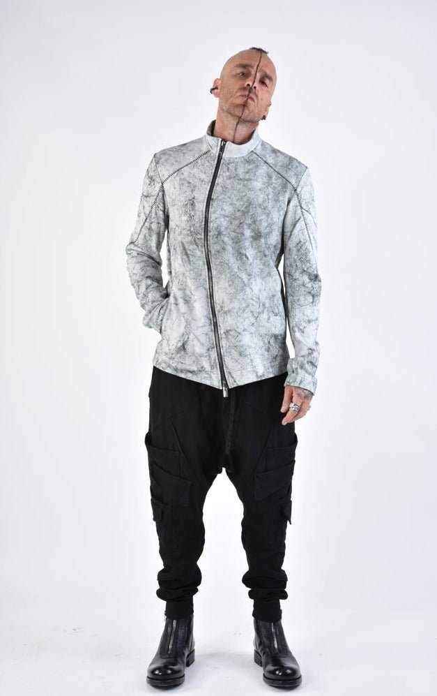 A33O LM17324 Creme Vegetable Tanned Leather Jacket - Sport Contemporary Italian Men's